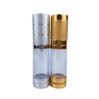 Aluminum Airless Lotion Pump Silver Gold Plastic Cosmetic Vacuum Bottle