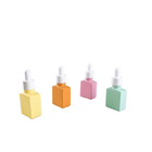 Square 15ml Glass Dropper Bottle Macaroon Frosted Color Serum Cosmetic Luxury