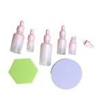 Pink Gradient Color Square Dropper Bottle  Serum Luxury Empty 20ml 30ml 50ml 100ml