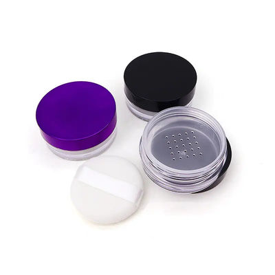 Fashionable round cap make up cosmetic packaging loose powder jar
