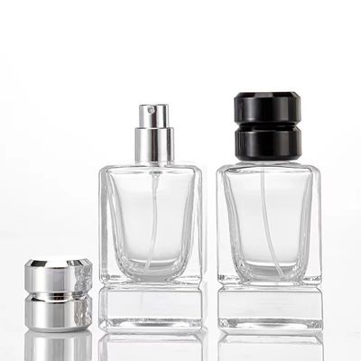 Perfume Glass Spray Bottles Thick Bottom Crimp Neck Square Parfum Bottle