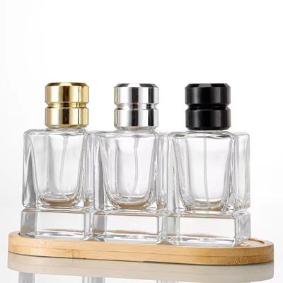transparent square convenient perfume spray bottle empty 50ml bayonet thick bottom perfume bottle