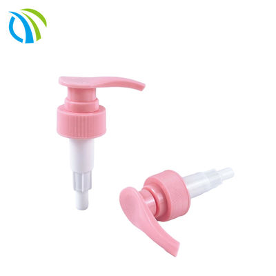 20/410 Ribbed Closure Lotion Bottle Pumps Pink For Cosmetic Skincare