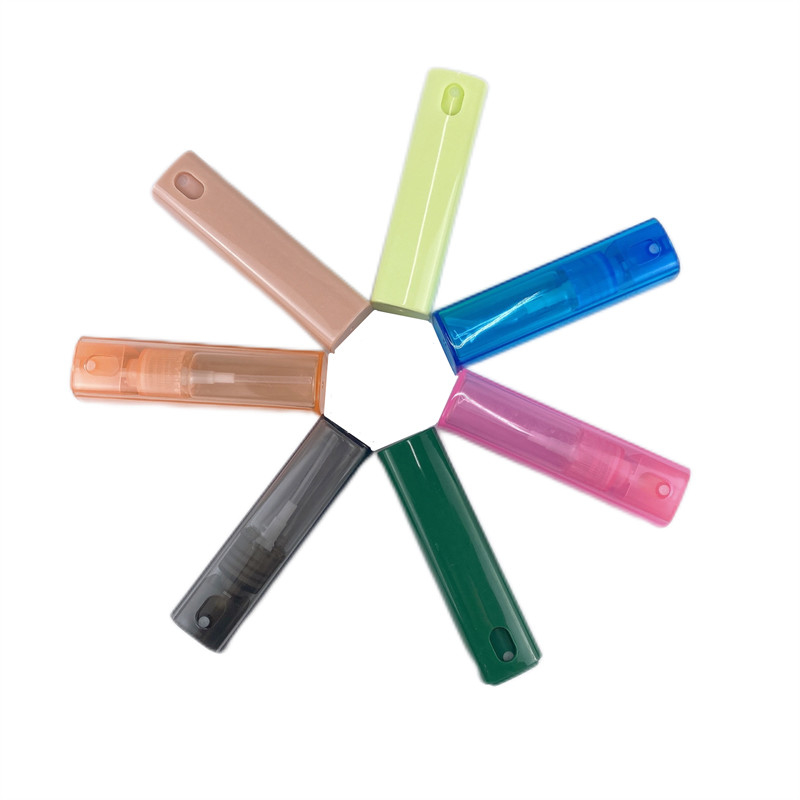 10ML Square Perfume Pump Sprayer Plastic Fine Mist Colorful Bottles Mini Pocket