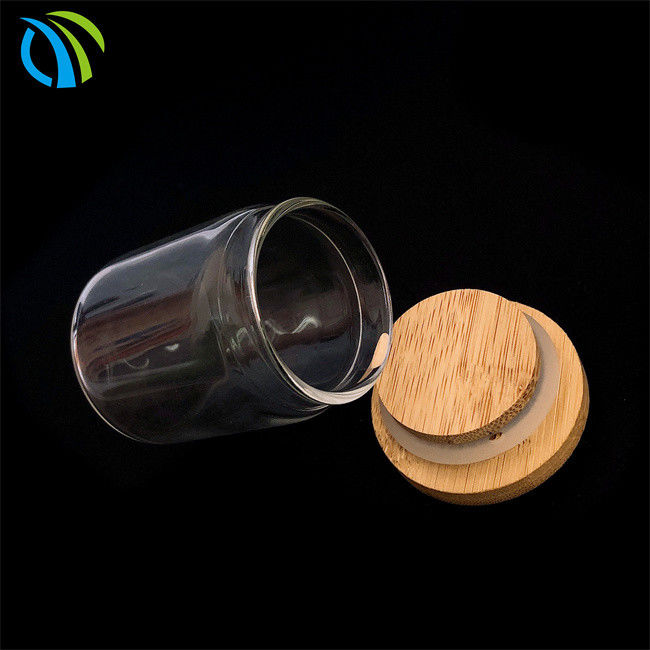 650ml 4 Oz Airtight Glass Jar Storage Canisters ODM 650ml Bamboo Lid