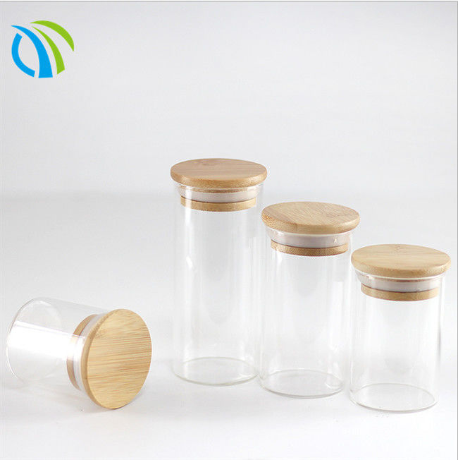 460ml Cylinder 100mm Glass Food Storage Jars 20g Cookie Stackable Glass Containers