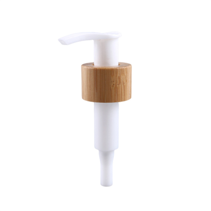 24/410 Black White Liquid Dispenser Pump Bamboo Collar