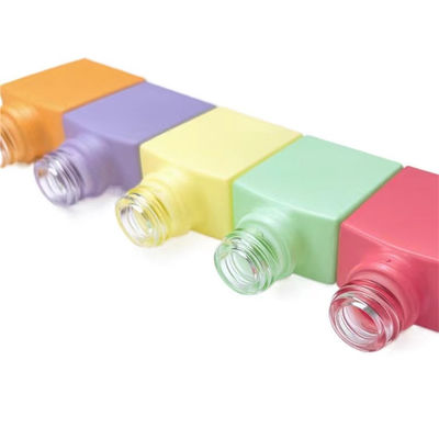 Square 15ml Glass Dropper Bottle Macaroon Frosted Color Serum Cosmetic Luxury