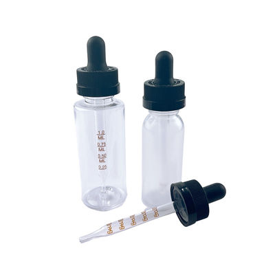 Custom Made Empty Dropper Bottles Cosmetic Essential Oil 18/410 Plastic Silicone