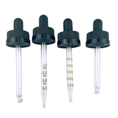 Custom Made Empty Dropper Bottles Cosmetic Essential Oil 18/410 Plastic Silicone