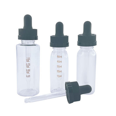 Custom Made Empty Dropper Bottles Cosmetic Essential Oil 18/410 Plastic Silicone