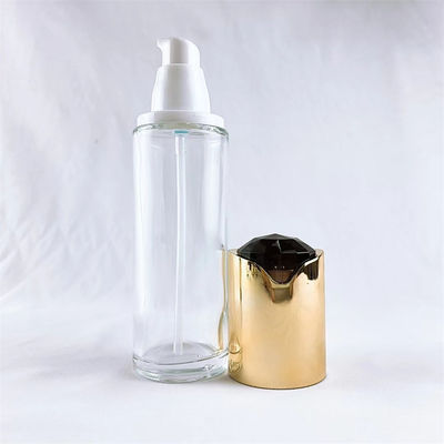 Empty Frosted Lotion Glass Pump Bottle with Golden Pump