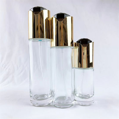 clear luxury face hand cream lotion toner skincare serum glass bottle set