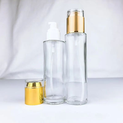 gold glass set packaging skin care lotion bottle face cream jars