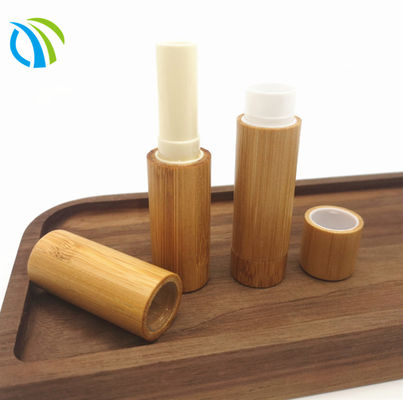 Mini Lip Balm 5.5ml 10g Empty Lipgloss Tubes White Snap Bamboo Case SGS